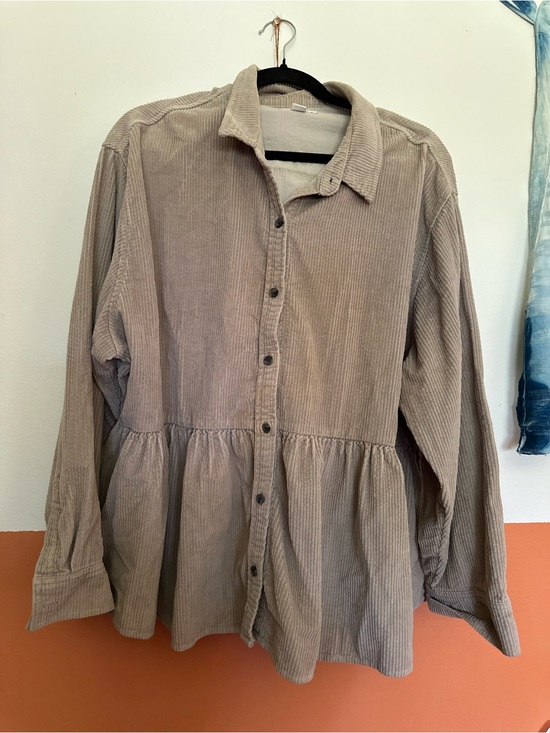 American Eagle Outfitters Tops - American Eagle Outfitters Cream Corduroy Button-Up Top
